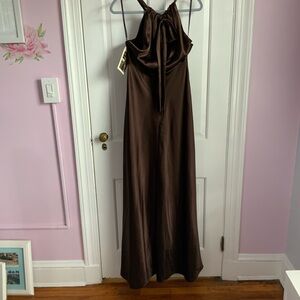 Water & Watters Brown Charmeuse Dress